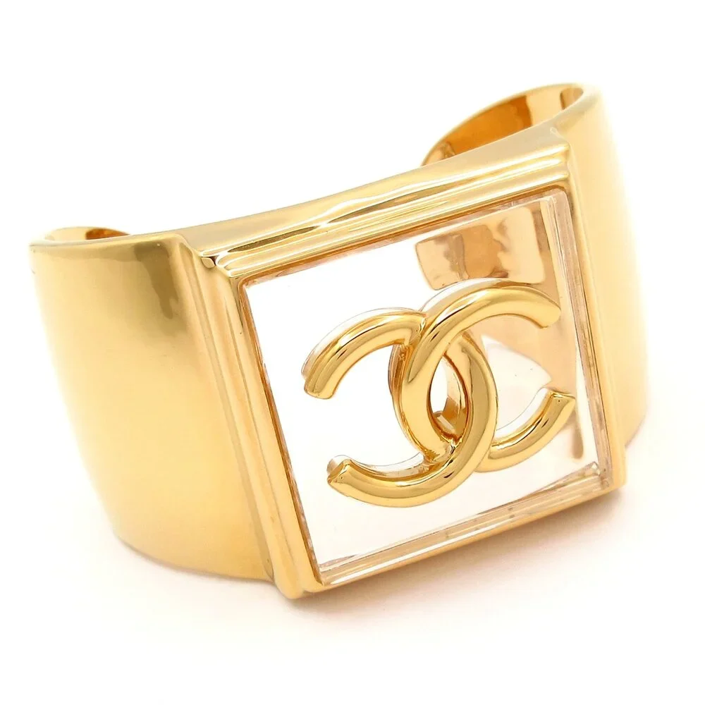 Chanel Coco Bangle Gold Clear Hardware Resin